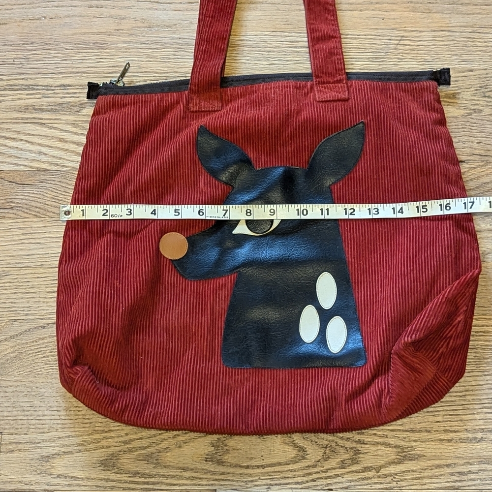 Patch nyc by Ross and Carney Corduroy Purse with Retro Deer Head Patch - Picture 5 of 6
